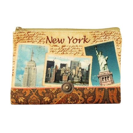 AMERICAWARE Americaware ZPNYC03 New York Vintage Print Zip Pouch ZPNYC03